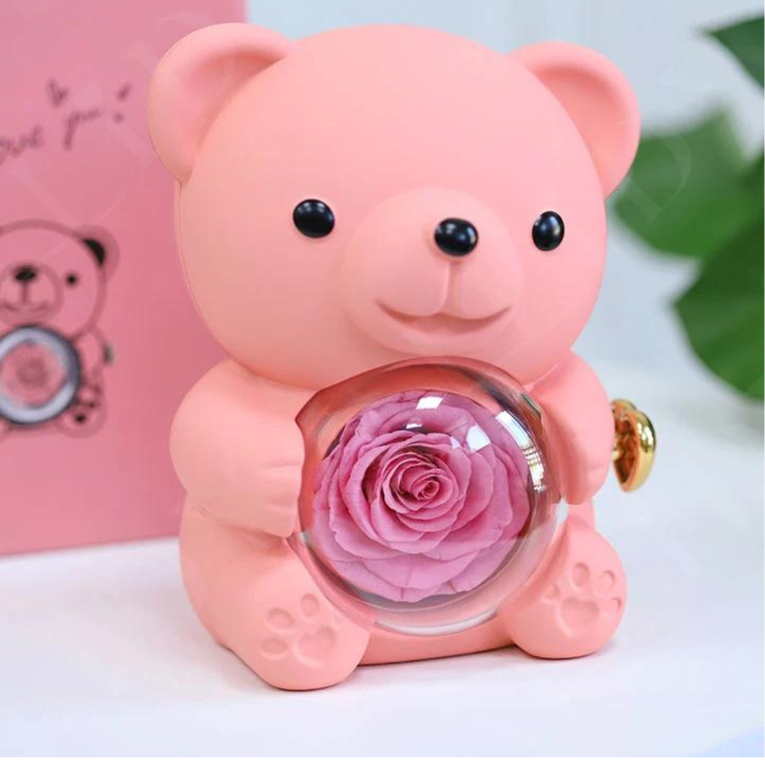 Forever Rose Bear W/Promise Ring