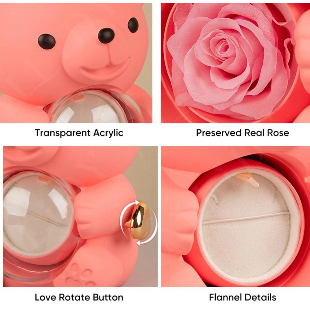 Forever Rose Bear W/Promise Ring